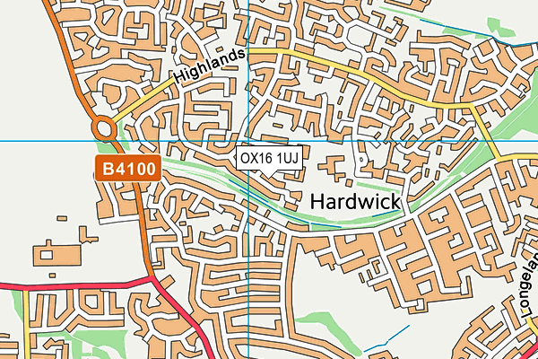 OX16 1UJ map - OS VectorMap District (Ordnance Survey)