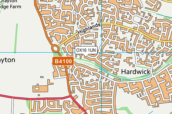 OX16 1UN map - OS VectorMap District (Ordnance Survey)