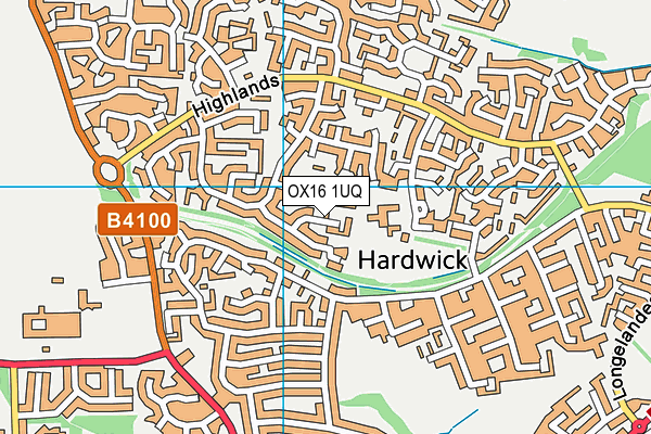 OX16 1UQ map - OS VectorMap District (Ordnance Survey)