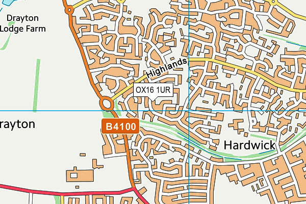 OX16 1UR map - OS VectorMap District (Ordnance Survey)