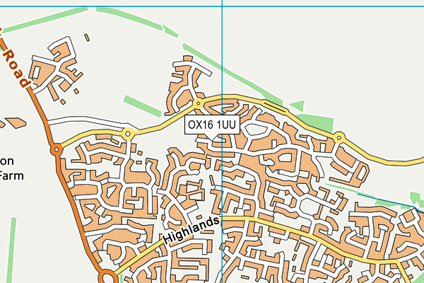 OX16 1UU map - OS VectorMap District (Ordnance Survey)