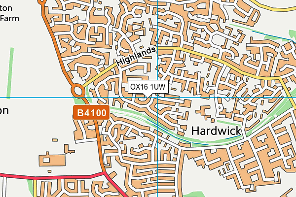 OX16 1UW map - OS VectorMap District (Ordnance Survey)