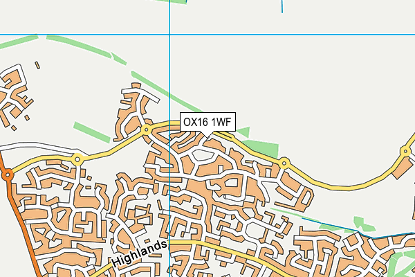 OX16 1WF map - OS VectorMap District (Ordnance Survey)