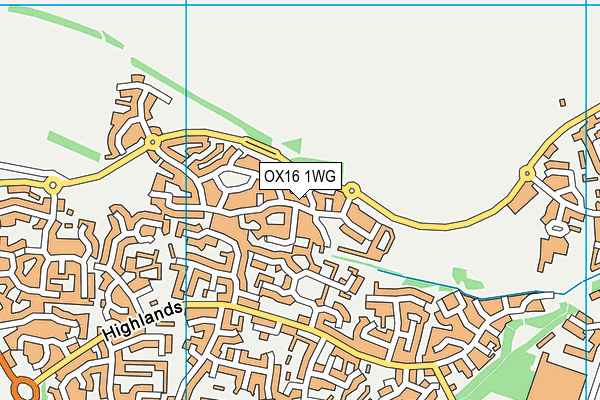 OX16 1WG map - OS VectorMap District (Ordnance Survey)