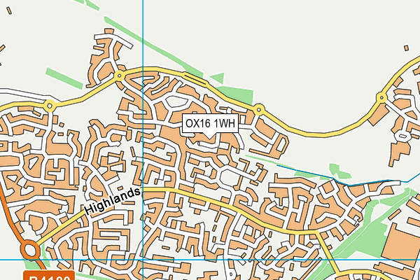 OX16 1WH map - OS VectorMap District (Ordnance Survey)