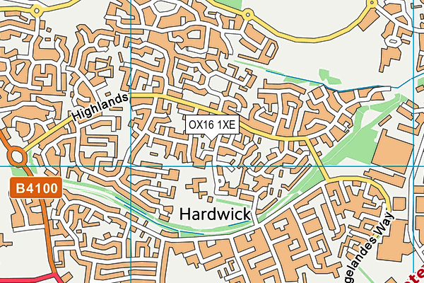 Hardwick Primary School map (OX16 1XE) - OS VectorMap District (Ordnance Survey)