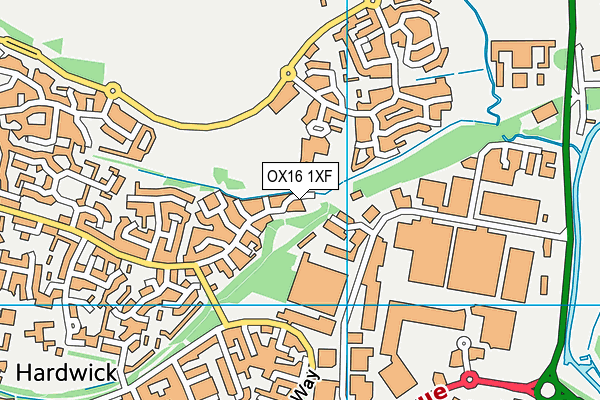 OX16 1XF map - OS VectorMap District (Ordnance Survey)