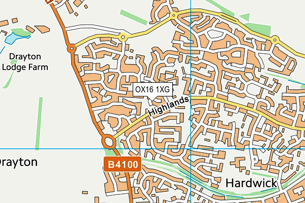 OX16 1XG map - OS VectorMap District (Ordnance Survey)