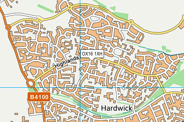 OX16 1XH map - OS VectorMap District (Ordnance Survey)