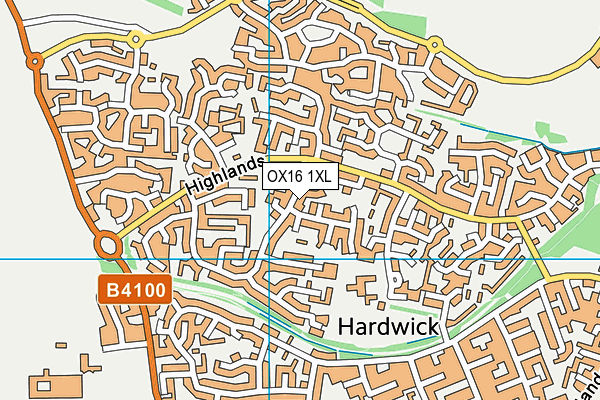 OX16 1XL map - OS VectorMap District (Ordnance Survey)