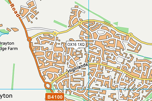 OX16 1XQ map - OS VectorMap District (Ordnance Survey)