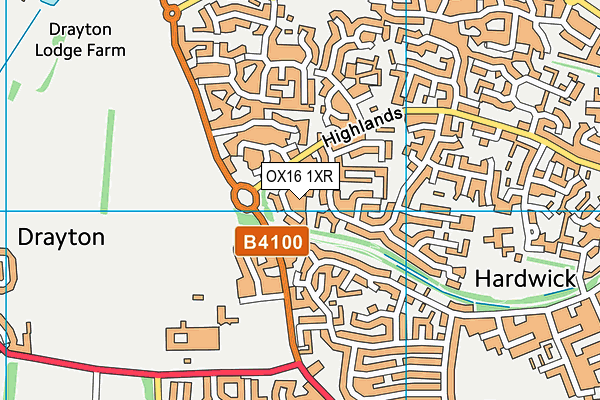 OX16 1XR map - OS VectorMap District (Ordnance Survey)