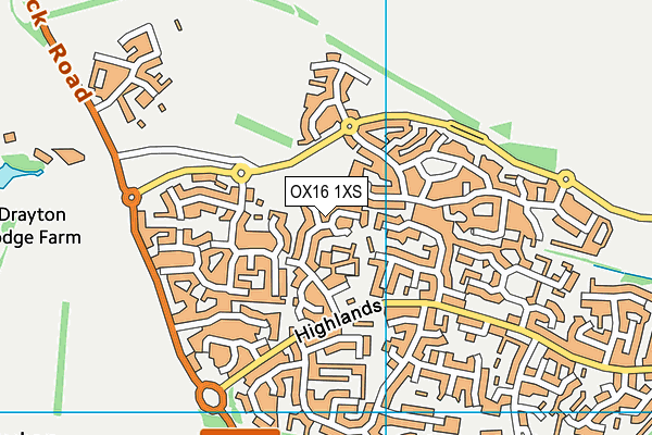 OX16 1XS map - OS VectorMap District (Ordnance Survey)