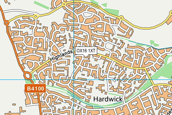 OX16 1XT map - OS VectorMap District (Ordnance Survey)