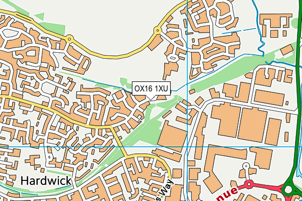 OX16 1XU map - OS VectorMap District (Ordnance Survey)