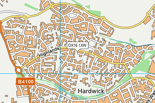 OX16 1XW map - OS VectorMap District (Ordnance Survey)