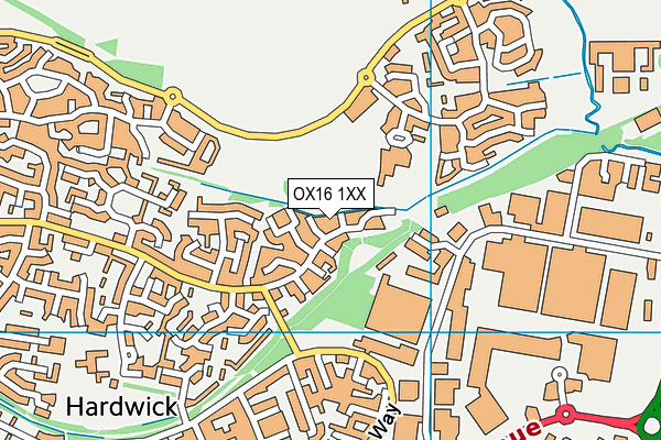 OX16 1XX map - OS VectorMap District (Ordnance Survey)