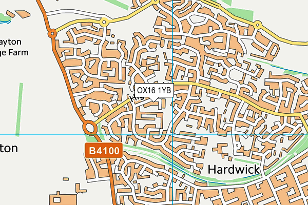 OX16 1YB map - OS VectorMap District (Ordnance Survey)