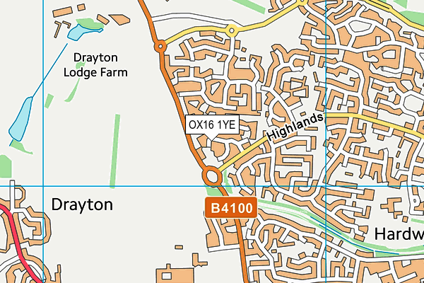 OX16 1YE map - OS VectorMap District (Ordnance Survey)