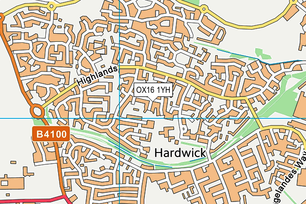 OX16 1YH map - OS VectorMap District (Ordnance Survey)