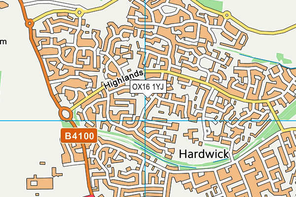 OX16 1YJ map - OS VectorMap District (Ordnance Survey)