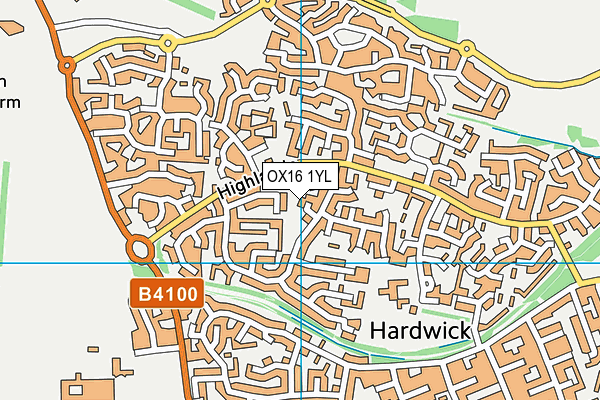 OX16 1YL map - OS VectorMap District (Ordnance Survey)