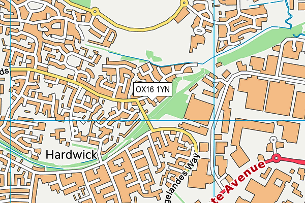 OX16 1YN map - OS VectorMap District (Ordnance Survey)