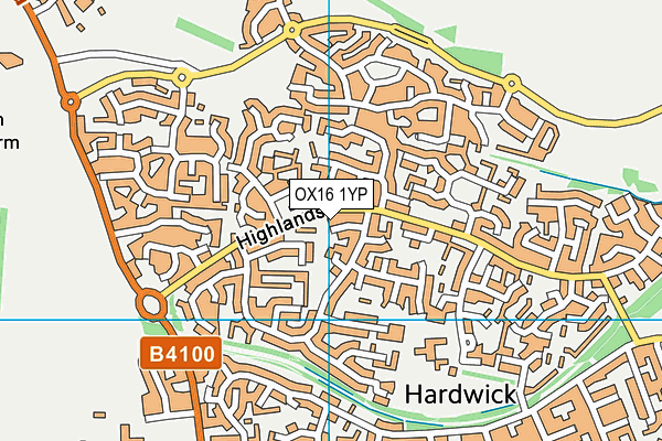 OX16 1YP map - OS VectorMap District (Ordnance Survey)