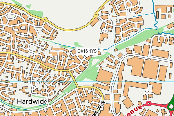 OX16 1YS map - OS VectorMap District (Ordnance Survey)