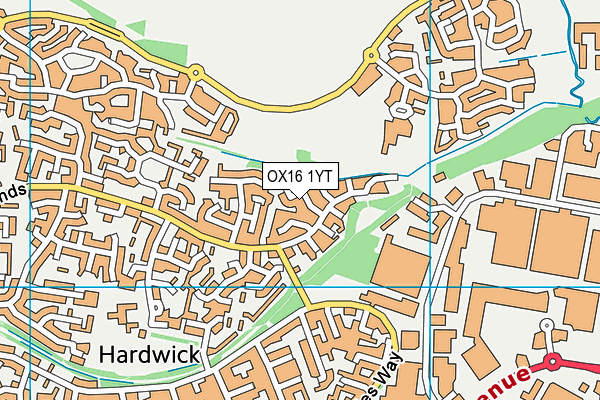 OX16 1YT map - OS VectorMap District (Ordnance Survey)