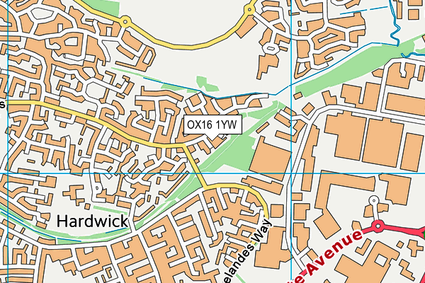 OX16 1YW map - OS VectorMap District (Ordnance Survey)