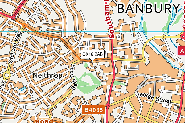 OX16 2AB map - OS VectorMap District (Ordnance Survey)