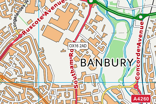 OX16 2AD map - OS VectorMap District (Ordnance Survey)