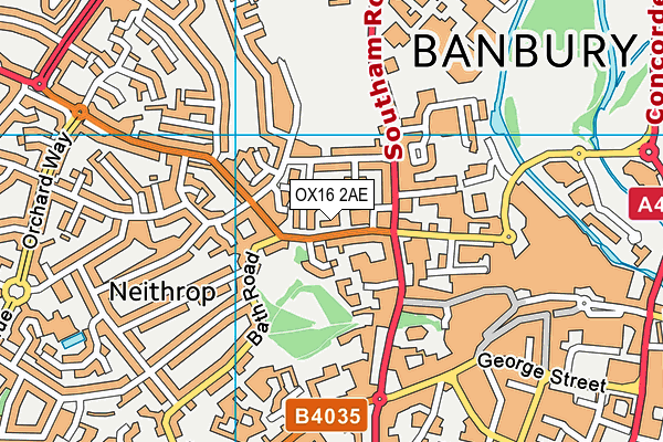 OX16 2AE map - OS VectorMap District (Ordnance Survey)