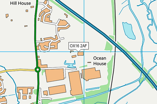 OX16 2AF map - OS VectorMap District (Ordnance Survey)