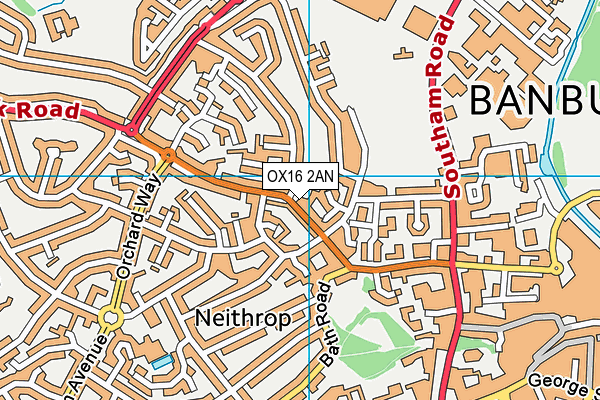 OX16 2AN map - OS VectorMap District (Ordnance Survey)