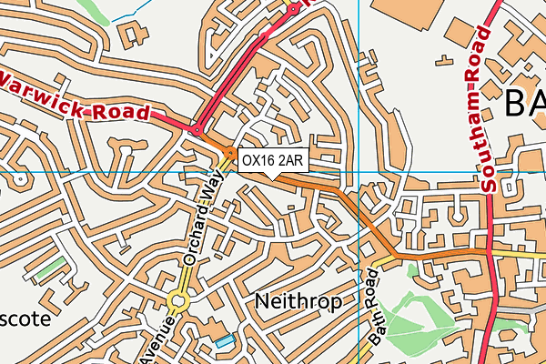 OX16 2AR map - OS VectorMap District (Ordnance Survey)