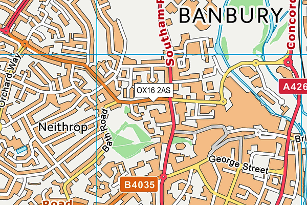 OX16 2AS map - OS VectorMap District (Ordnance Survey)