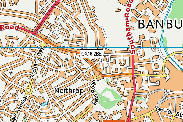 OX16 2BE map - OS VectorMap District (Ordnance Survey)