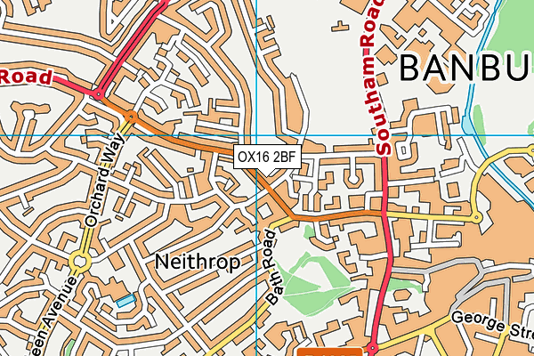 OX16 2BF map - OS VectorMap District (Ordnance Survey)