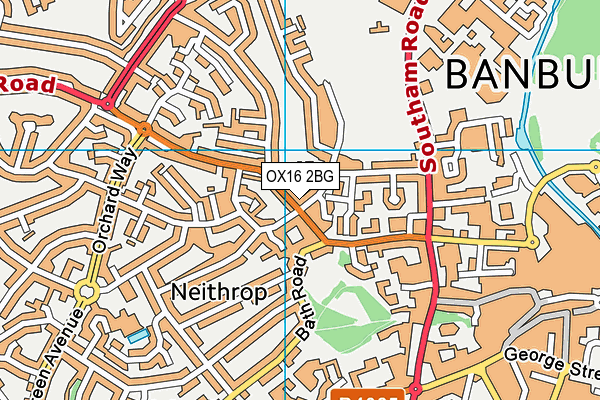 OX16 2BG map - OS VectorMap District (Ordnance Survey)