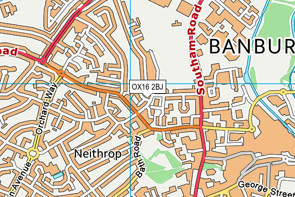 OX16 2BJ map - OS VectorMap District (Ordnance Survey)