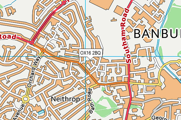 OX16 2BQ map - OS VectorMap District (Ordnance Survey)