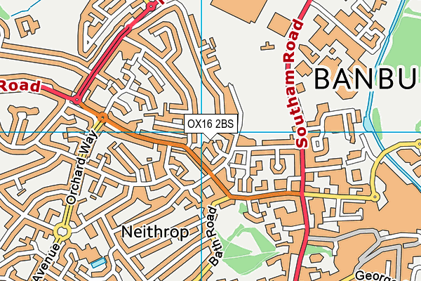 OX16 2BS map - OS VectorMap District (Ordnance Survey)