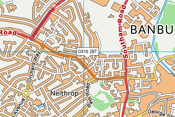 OX16 2BT map - OS VectorMap District (Ordnance Survey)
