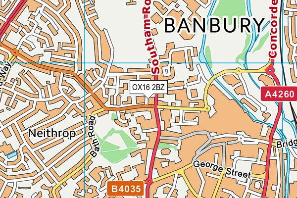 OX16 2BZ map - OS VectorMap District (Ordnance Survey)