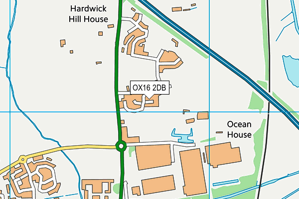 OX16 2DB map - OS VectorMap District (Ordnance Survey)