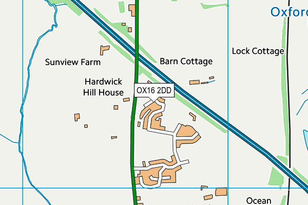 OX16 2DD map - OS VectorMap District (Ordnance Survey)