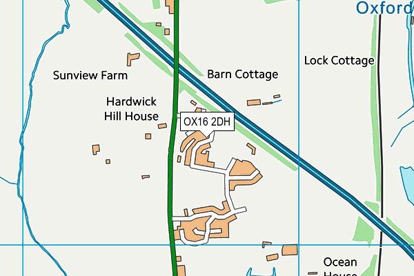 OX16 2DH map - OS VectorMap District (Ordnance Survey)