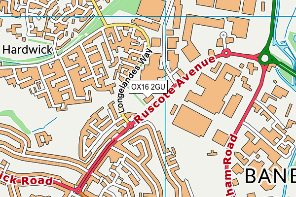 OX16 2GU map - OS VectorMap District (Ordnance Survey)
